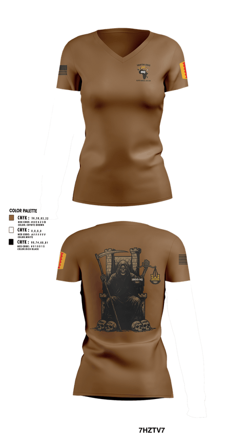 Womens Short Sleeve Vneck Shirt, 180th ESC HQ, Army, Teamtime, Team time, sublimation, custom sports apparel, team uniforms, spirit wear, spiritwear, sports uniforms, custom shirts, team store, custom team store, fundraiser sports, apparel fundraiser