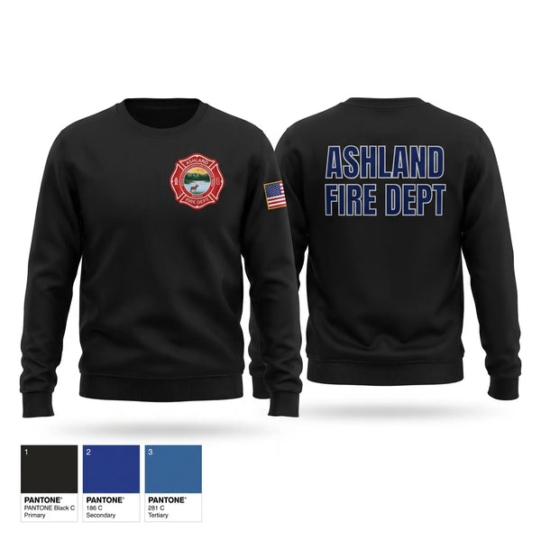 Crew Neck Sweatshirt, Ashland Fire Department, Fire Department, Teamtime, Team time, sublimation, custom sports apparel, team uniforms, spirit wear, spiritwear, sports uniforms, custom shirts, team store, custom team store, fundraiser sports, apparel fundraiser