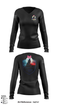 F- Squad East 96040279 Women's Long Sleeve V-neck Shirt - 7