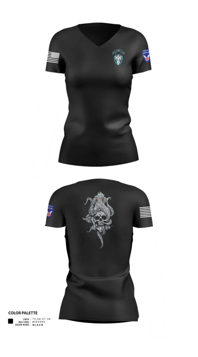 95th cbrn 3rd plt Women's Short Sleeve V-neck Shirt - 120