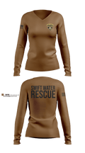 WV DNR Swift Water Rescue 69124676 Women's Long Sleeve V-neck Shirt - 100