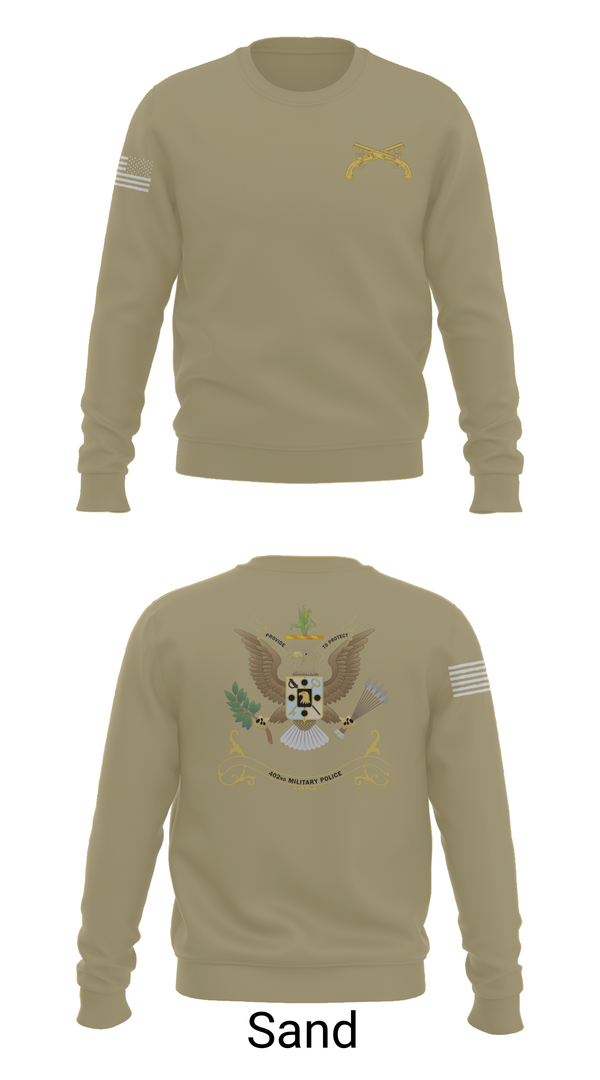 Crew Neck Sweatshirt, 402nd Military Police Battalion, , Teamtime, Team time, sublimation, custom sports apparel, team uniforms, spirit wear, spiritwear, sports uniforms, custom shirts, team store, custom team store, fundraiser sports, apparel fundraiser