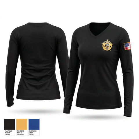 Womens Long Sleeve Vneck Shirt, Knox County Sheriffs Office, Police, Teamtime, Team time, sublimation, custom sports apparel, team uniforms, spirit wear, spiritwear, sports uniforms, custom shirts, team store, custom team store, fundraiser sports, apparel fundraiser