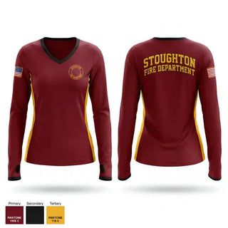 Womens Long Sleeve Vneck Shirt, Stoughton Fire Department, Fire Department, Teamtime, Team time, sublimation, custom sports apparel, team uniforms, spirit wear, spiritwear, sports uniforms, custom shirts, team store, custom team store, fundraiser sports, apparel fundraiser
