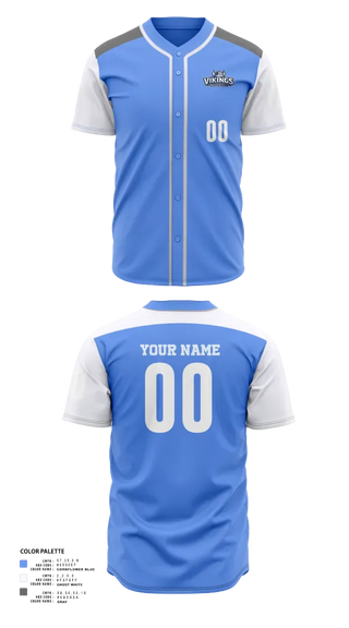 Full Button Baseball Jersey, Vikings, Baseball, Teamtime, Team time, sublimation, custom sports apparel, team uniforms, spirit wear, spiritwear, sports uniforms, custom shirts, team store, custom team store, fundraiser sports, apparel fundraiser