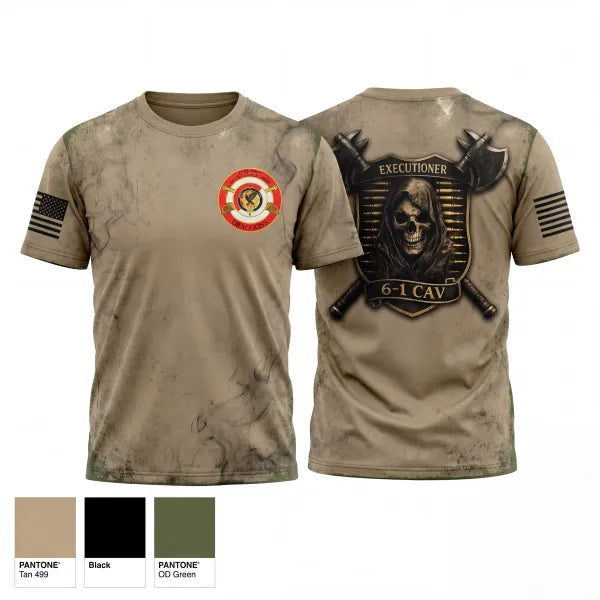 Old School Cotton Feel Shirt, E Trp, 6-1 CAV, Army, Teamtime, Team time, sublimation, custom sports apparel, team uniforms, spirit wear, spiritwear, sports uniforms, custom shirts, team store, custom team store, fundraiser sports, apparel fundraiser