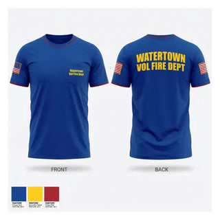 Old School Cotton Feel Shirt, Watertown Vol. Fire Dept., Fire Department, Teamtime, Team time, sublimation, custom sports apparel, team uniforms, spirit wear, spiritwear, sports uniforms, custom shirts, team store, custom team store, fundraiser sports, apparel fundraiser