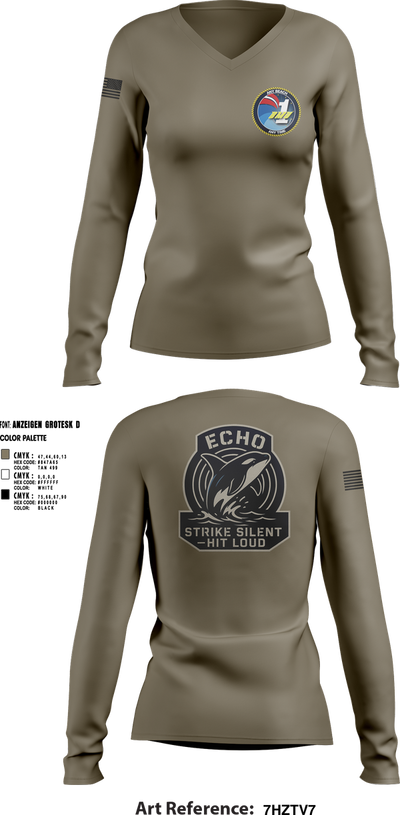 BMU1 70801816 Women's Long Sleeve V-neck Shirt - 2