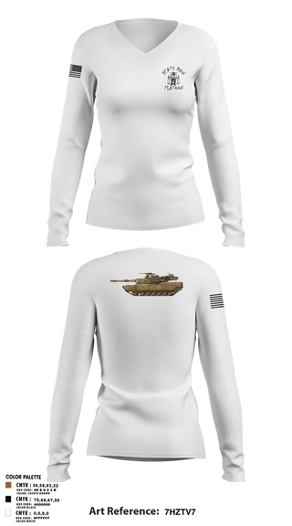 Womens Long Sleeve Vneck Shirt, Death Row Platoon, Tomahawk Troop, 5/4 CAV, 2ABCT, 1ID, , Teamtime, Team time, sublimation, custom sports apparel, team uniforms, spirit wear, spiritwear, sports uniforms, custom shirts, team store, custom team store, fundraiser sports, apparel fundraiser