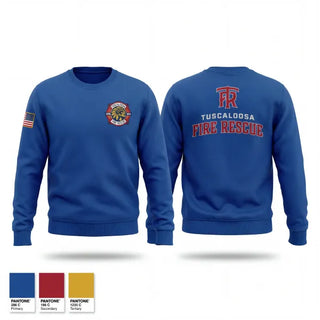 Crew Neck Sweatshirt, Tuscaloosa Fire Rescue, Fire Department, Teamtime, Team time, sublimation, custom sports apparel, team uniforms, spirit wear, spiritwear, sports uniforms, custom shirts, team store, custom team store, fundraiser sports, apparel fundraiser