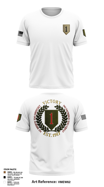 1st infantry division 88621490 Old School Cotton Feel Shirt - 2