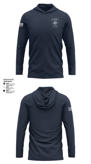 Long Sleeve Hooded Sun Shirt, Cohasset Police, Police, Teamtime, Team time, sublimation, custom sports apparel, team uniforms, spirit wear, spiritwear, sports uniforms, custom shirts, team store, custom team store, fundraiser sports, apparel fundraiser