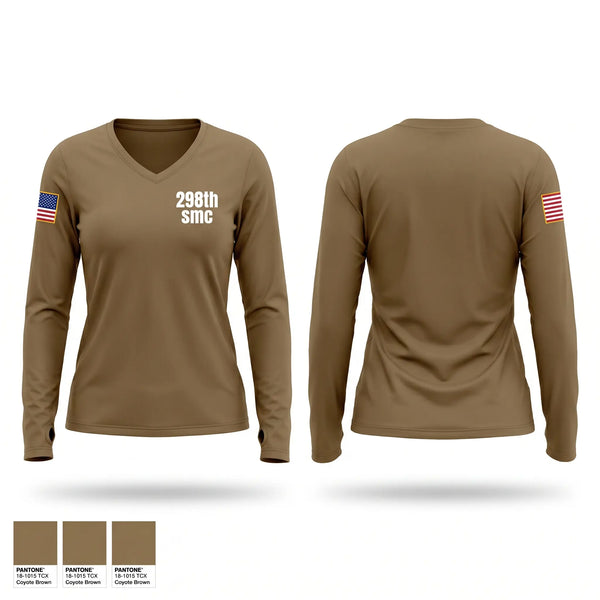 Womens Long Sleeve Vneck Shirt, 298th smc, Army, Teamtime, Team time, sublimation, custom sports apparel, team uniforms, spirit wear, spiritwear, sports uniforms, custom shirts, team store, custom team store, fundraiser sports, apparel fundraiser