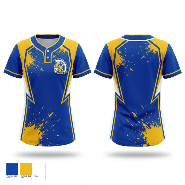 Two Button Softball Jersey, Highland High School Softball, Softball, Teamtime, Team time, sublimation, custom sports apparel, team uniforms, spirit wear, spiritwear, sports uniforms, custom shirts, team store, custom team store, fundraiser sports, apparel fundraiser