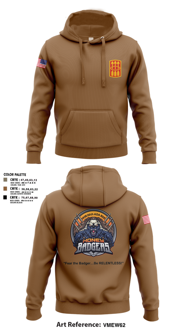 Hoodie, Honey Badgers / 30X, Army, Teamtime, Team time, sublimation, custom sports apparel, team uniforms, spirit wear, spiritwear, sports uniforms, custom shirts, team store, custom team store, fundraiser sports, apparel fundraiser