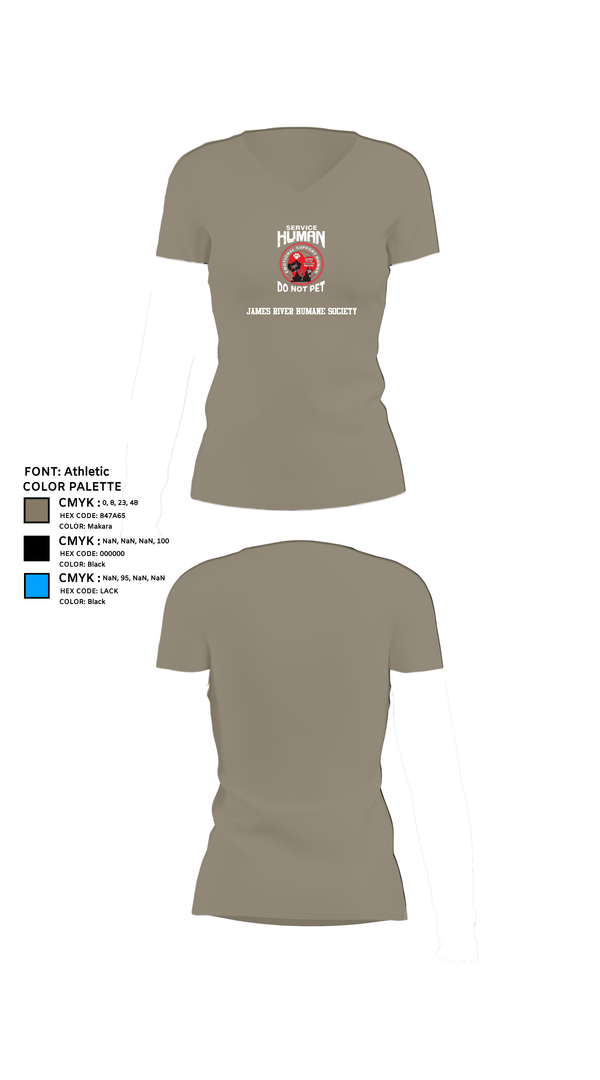 Womens Short Sleeve Vneck Shirt, James River Humane Society, , Teamtime, Team time, sublimation, custom sports apparel, team uniforms, spirit wear, spiritwear, sports uniforms, custom shirts, team store, custom team store, fundraiser sports, apparel fundraiser