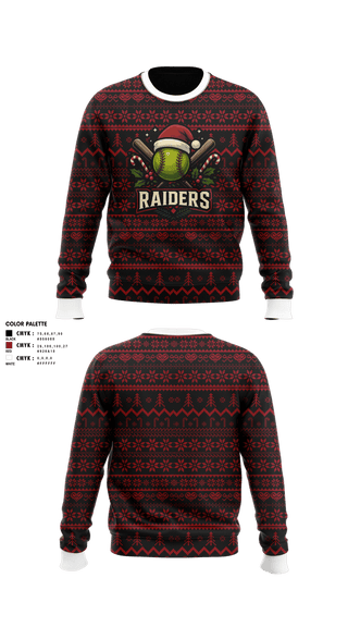 Crew Neck Sweatshirt, Raiders, Softball, Teamtime, Team time, sublimation, custom sports apparel, team uniforms, spirit wear, spiritwear, sports uniforms, custom shirts, team store, custom team store, fundraiser sports, apparel fundraiser