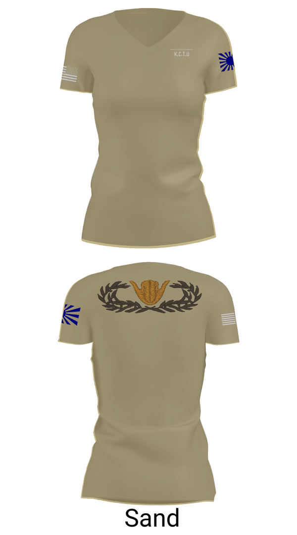 Womens Short Sleeve Vneck Shirt, KISARAZU COMBAT TRAINING UNIT, Army, Teamtime, Team time, sublimation, custom sports apparel, team uniforms, spirit wear, spiritwear, sports uniforms, custom shirts, team store, custom team store, fundraiser sports, apparel fundraiser
