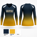 Shady Spring Youth Wrestling 34332904 Women's Long Sleeve V-neck Shirt - 1