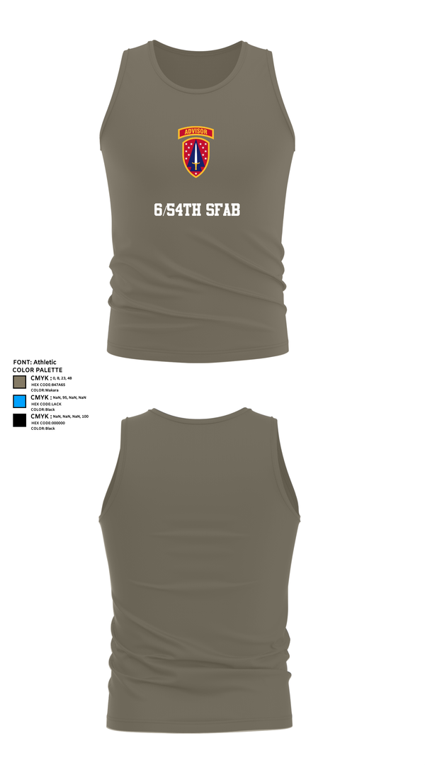 Tank Top, 6/54th SFAB, National Guard, Teamtime, Team time, sublimation, custom sports apparel, team uniforms, spirit wear, spiritwear, sports uniforms, custom shirts, team store, custom team store, fundraiser sports, apparel fundraiser
