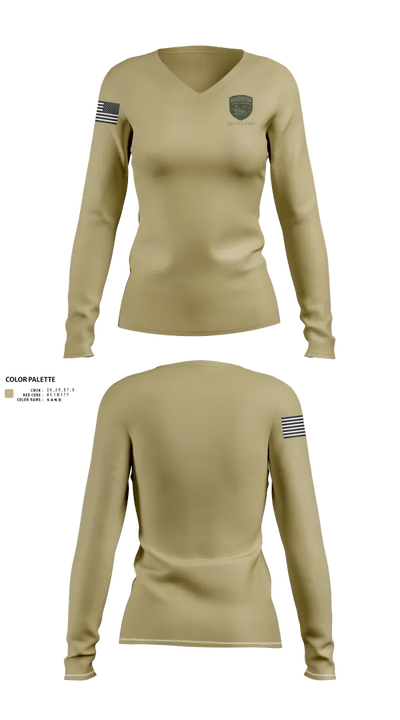 1434 En Co 93134567 Women's Long Sleeve V-neck Shirt - 23