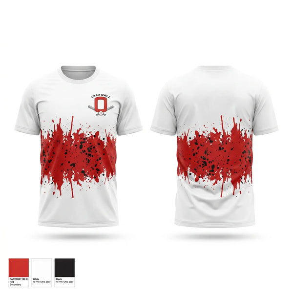 Soft Poly Tee Cotton Like Feel, Utah Owlz, Baseball, Teamtime, Team time, sublimation, custom sports apparel, team uniforms, spirit wear, spiritwear, sports uniforms, custom shirts, team store, custom team store, fundraiser sports, apparel fundraiser
