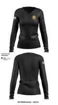 AMEMS 73795873 Women's Long Sleeve V-neck Shirt - 101