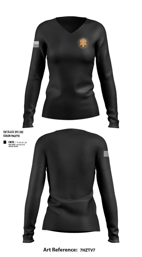 Womens Long Sleeve Vneck Shirt, AMEMS, , Teamtime, Team time, sublimation, custom sports apparel, team uniforms, spirit wear, spiritwear, sports uniforms, custom shirts, team store, custom team store, fundraiser sports, apparel fundraiser