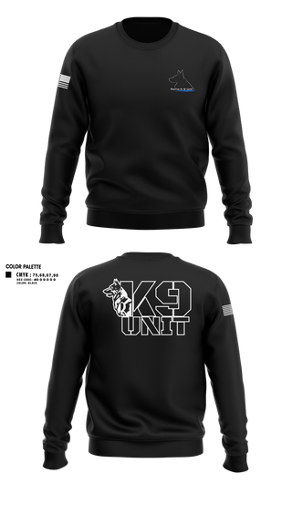 Crew Neck Sweatshirt, K-9 Unit, Police, Teamtime, Team time, sublimation, custom sports apparel, team uniforms, spirit wear, spiritwear, sports uniforms, custom shirts, team store, custom team store, fundraiser sports, apparel fundraiser