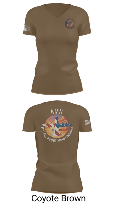 910th AMU 89979521 Women's Short Sleeve V-neck Shirt - 8