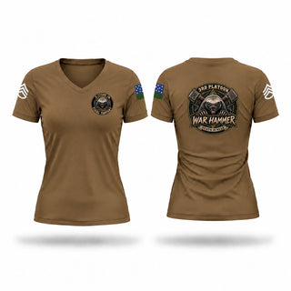 Womens Short Sleeve Vneck Shirt, War hammer platoon, National Guard, Teamtime, Team time, sublimation, custom sports apparel, team uniforms, spirit wear, spiritwear, sports uniforms, custom shirts, team store, custom team store, fundraiser sports, apparel fundraiser