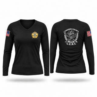 Womens Long Sleeve Vneck Shirt, Cameron County Sheriff's Office CERT, Police, Teamtime, Team time, sublimation, custom sports apparel, team uniforms, spirit wear, spiritwear, sports uniforms, custom shirts, team store, custom team store, fundraiser sports, apparel fundraiser