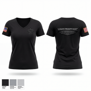Womens Short Sleeve Vneck Shirt, Wake County ABC, Police, Teamtime, Team time, sublimation, custom sports apparel, team uniforms, spirit wear, spiritwear, sports uniforms, custom shirts, team store, custom team store, fundraiser sports, apparel fundraiser