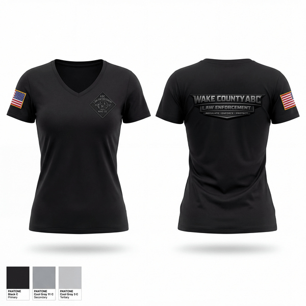 Womens Short Sleeve Vneck Shirt, Wake County ABC, Police, Teamtime, Team time, sublimation, custom sports apparel, team uniforms, spirit wear, spiritwear, sports uniforms, custom shirts, team store, custom team store, fundraiser sports, apparel fundraiser
