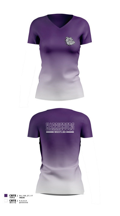 HARRISBURG Bulldogs Women's Short Sleeve V-neck Shirt - 3