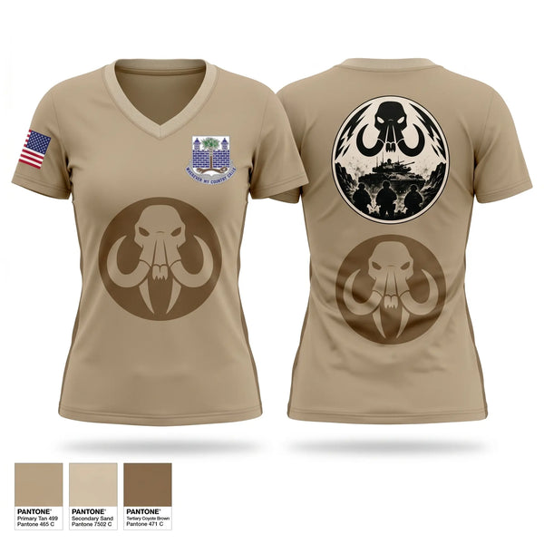 Womens Short Sleeve Vneck Shirt, C-Co 4-118th IN, National Guard, Teamtime, Team time, sublimation, custom sports apparel, team uniforms, spirit wear, spiritwear, sports uniforms, custom shirts, team store, custom team store, fundraiser sports, apparel fundraiser