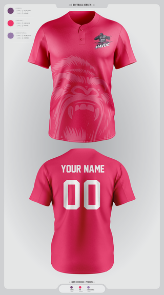 Two Button Baseball Jersey, West texas Havoc, Baseball, Teamtime, Team time, sublimation, custom sports apparel, team uniforms, spirit wear, spiritwear, sports uniforms, custom shirts, team store, custom team store, fundraiser sports, apparel fundraiser