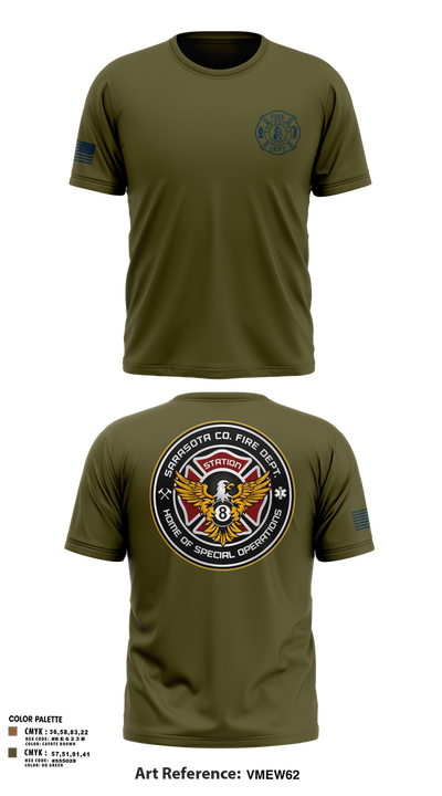 Sarasota County Fire Department 14494390 Old School Cotton Feel Shirt - 7