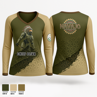 Womens Long Sleeve Vneck Shirt, Chief Oliva, Cross Country, Teamtime, Team time, sublimation, custom sports apparel, team uniforms, spirit wear, spiritwear, sports uniforms, custom shirts, team store, custom team store, fundraiser sports, apparel fundraiser