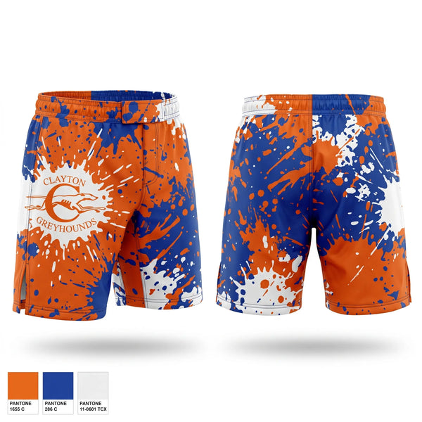Fight Shorts, Clayton High School Wrestling, Wrestling, Teamtime, Team time, sublimation, custom sports apparel, team uniforms, spirit wear, spiritwear, sports uniforms, custom shirts, team store, custom team store, fundraiser sports, apparel fundraiser