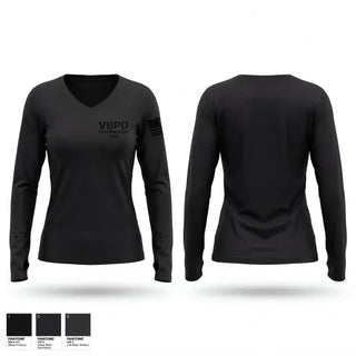 Womens Long Sleeve Vneck Shirt, VBPD Crisis Negotiation team, Police, Teamtime, Team time, sublimation, custom sports apparel, team uniforms, spirit wear, spiritwear, sports uniforms, custom shirts, team store, custom team store, fundraiser sports, apparel fundraiser