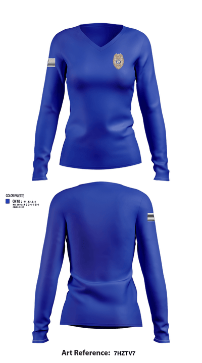 Port St. Joe Police Department 39713109 Women's Long Sleeve V-neck Shirt - 2
