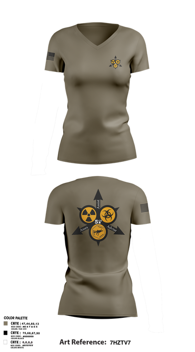 51st WMD-CST 58397941 Women's Short Sleeve V-neck Shirt - 1