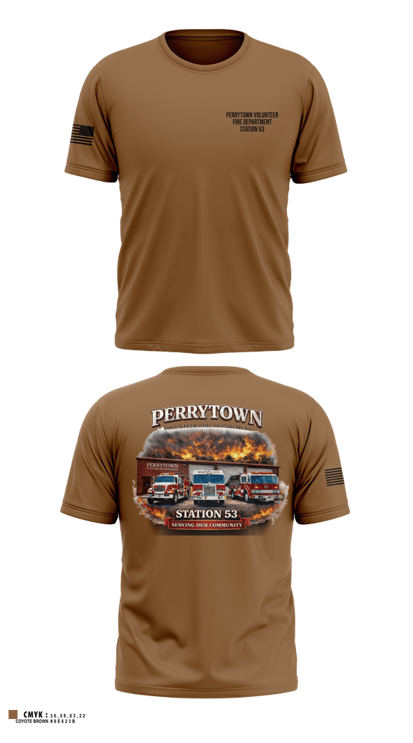 Old School Cotton Feel Shirt, Perrytown Volunteer Fire Department, Fire Department, Teamtime, Team time, sublimation, custom sports apparel, team uniforms, spirit wear, spiritwear, sports uniforms, custom shirts, team store, custom team store, fundraiser sports, apparel fundraiser