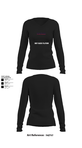 Womens Long Sleeve Vneck Shirt, Indy Radio Platoon, , Teamtime, Team time, sublimation, custom sports apparel, team uniforms, spirit wear, spiritwear, sports uniforms, custom shirts, team store, custom team store, fundraiser sports, apparel fundraiser