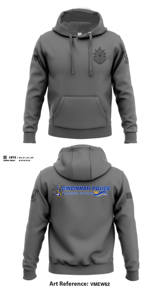 Hoodie, Cincinnati PD Marine Patrol, Police, Teamtime, Team time, sublimation, custom sports apparel, team uniforms, spirit wear, spiritwear, sports uniforms, custom shirts, team store, custom team store, fundraiser sports, apparel fundraiser