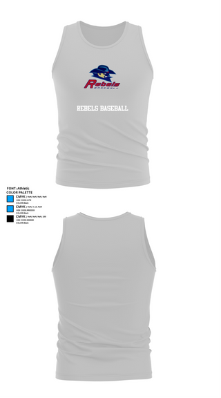 Tank Top, Rebels Baseball, Baseball, Teamtime, Team time, sublimation, custom sports apparel, team uniforms, spirit wear, spiritwear, sports uniforms, custom shirts, team store, custom team store, fundraiser sports, apparel fundraiser