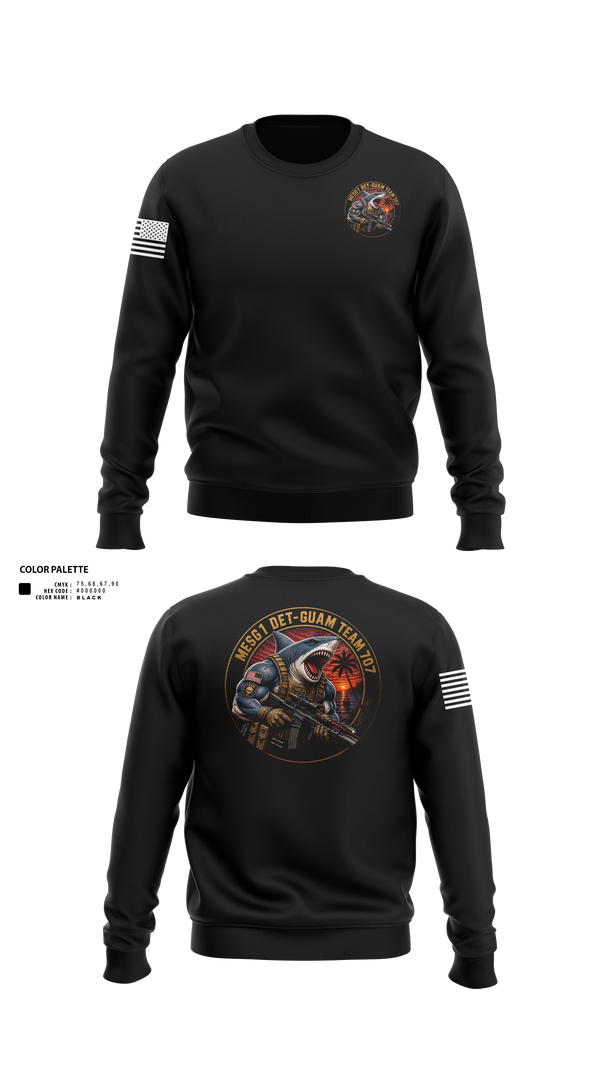 Crew Neck Sweatshirt, MESG-1 DET GUAM TEAM 707, Navy, Teamtime, Team time, sublimation, custom sports apparel, team uniforms, spirit wear, spiritwear, sports uniforms, custom shirts, team store, custom team store, fundraiser sports, apparel fundraiser