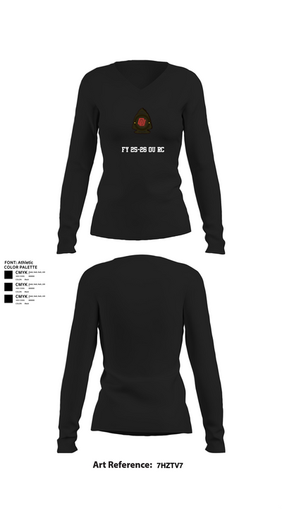 FY 25-26 OU RC Women's Long Sleeve V-neck Shirt - 22