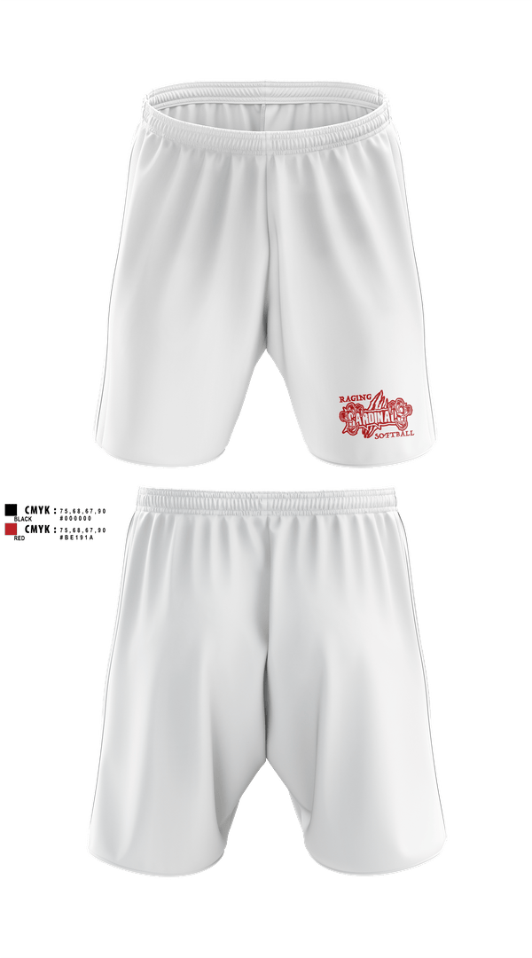 Athletic Shorts With Pockets, Raging Cardinals, Softball, Teamtime, Team time, sublimation, custom sports apparel, team uniforms, spirit wear, spiritwear, sports uniforms, custom shirts, team store, custom team store, fundraiser sports, apparel fundraiser